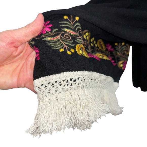 Avani Del Amour Women's Size XL Off the Shoulder Boho Dress Embroidered w. Belt - Picture 4 of 10